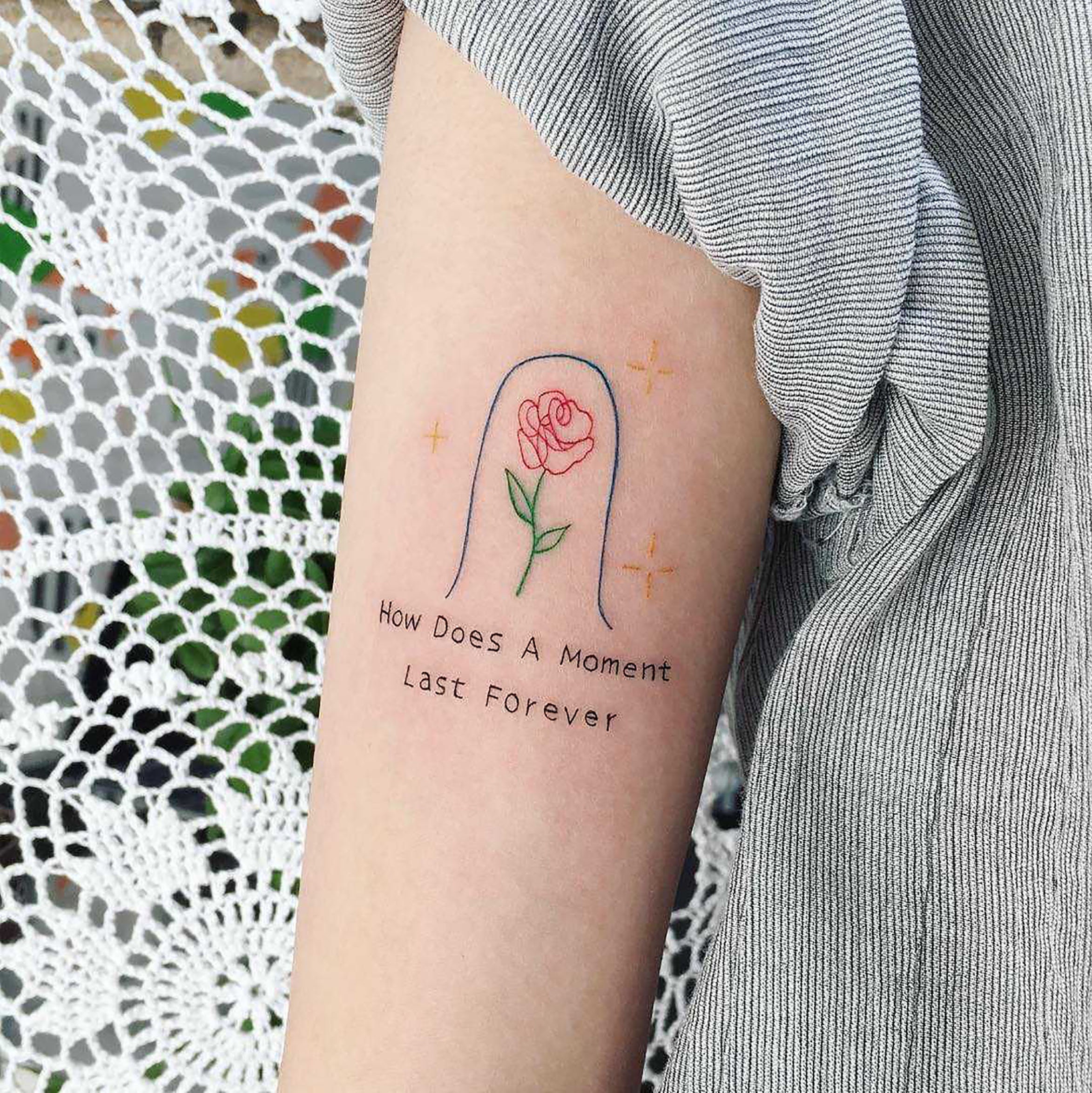 Inspiration Quote Temporary Tattoo Live, A Tiny Rose Sticker, How Does a Moment Last Forever Tattoo, Word Temporary Tattoo Inspiration Quote - Etsy Australia