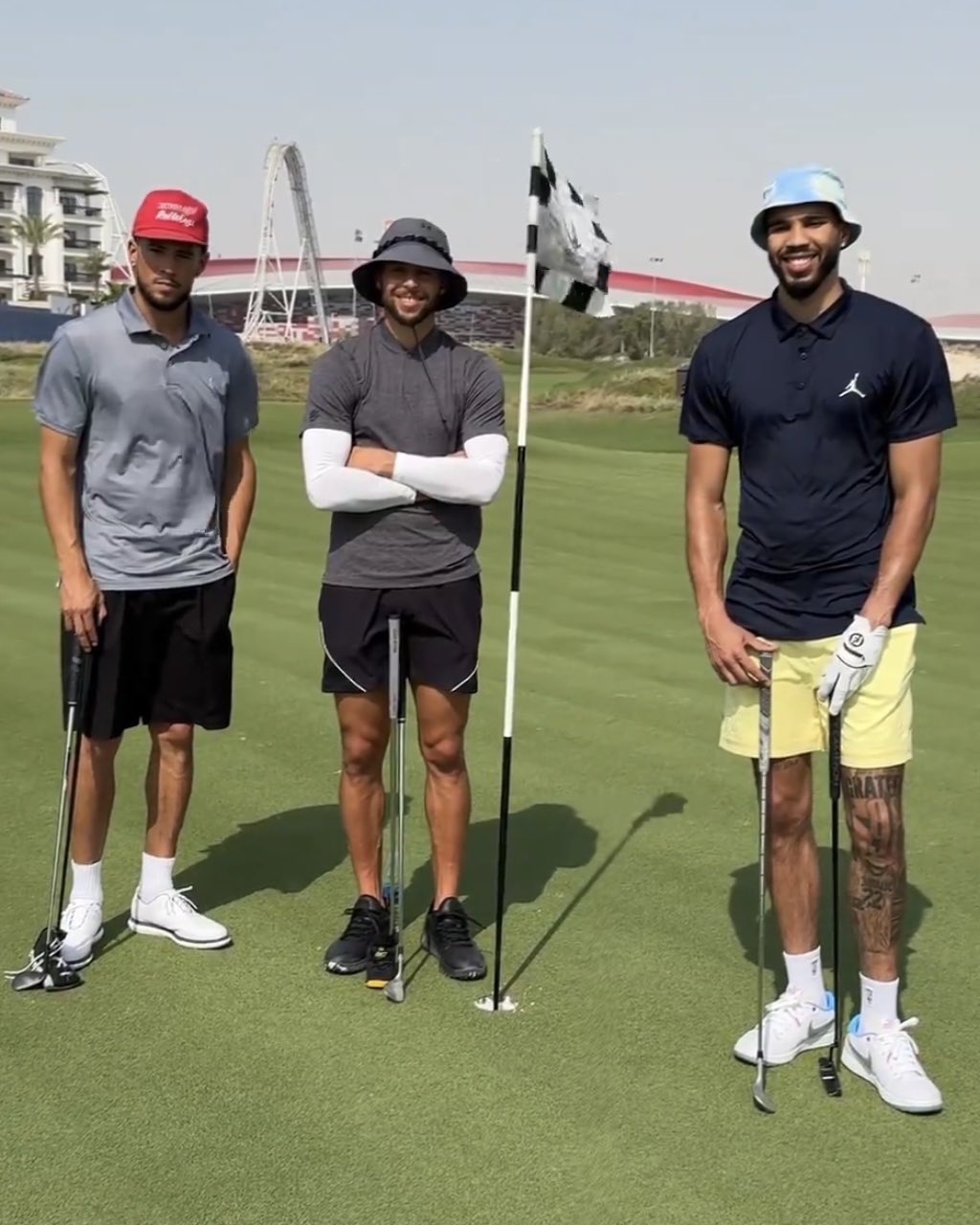 Aaron Johnson on X: "Devin Booker sporting a Detroit Red Wings hat while golfing in Abu Dhabi with Stephen Curry and Jayson Tatum. https://t.co/EG3O2wSSMi" / X