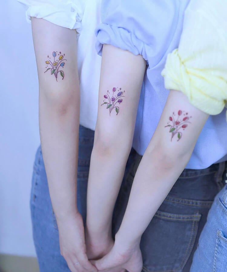 Tulip Bouquet Tattoos