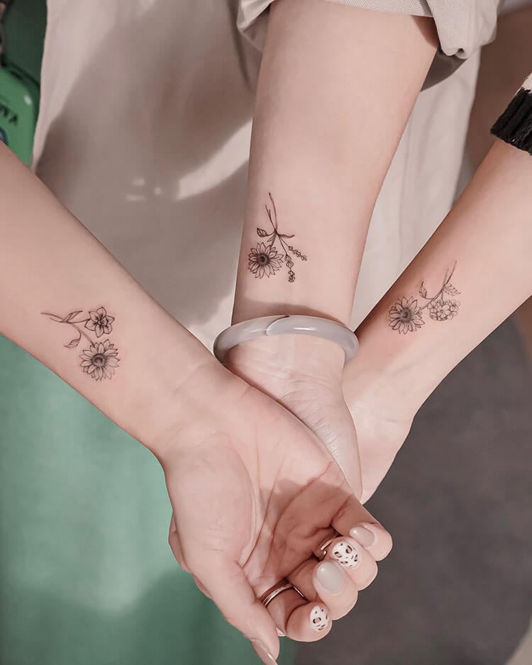 Matching Sunflower Tattoos