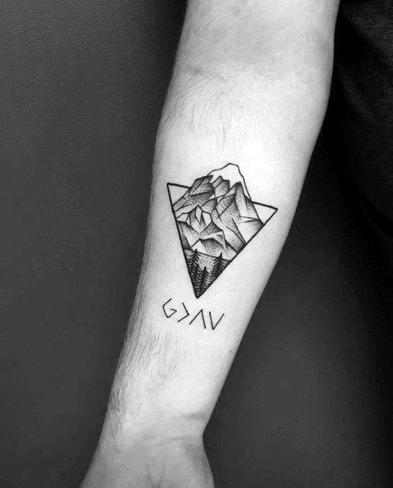 geometric mountain tattoo