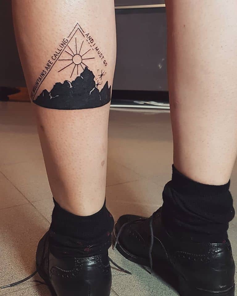 mountain leg tattoo