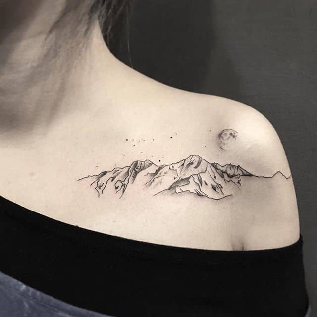 mountain shoulder tattoo