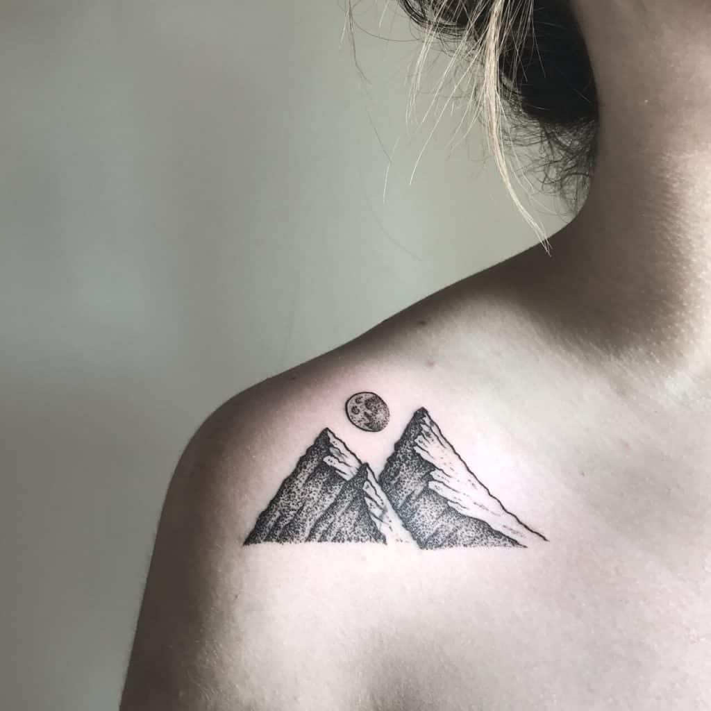 mountain shoulder tattoo