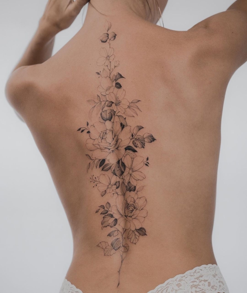 cool floral ink