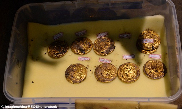 Gold plates and coins among valuable haul unearthed by archaeologists at 2,000-year-old royal tombs in China