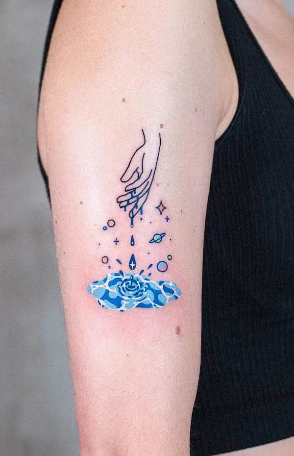 Cosmic water tattoo by @bongkee