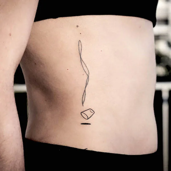 Simple water tattoo on the rib by @sophiancholettattoo