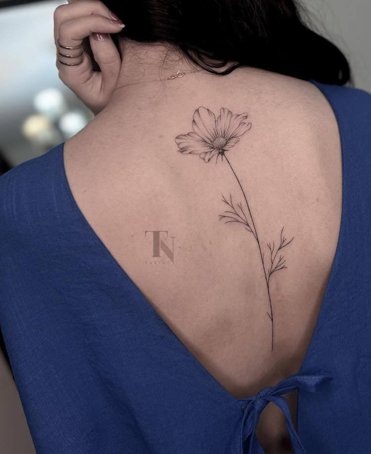 Single Flower Tattoo Design