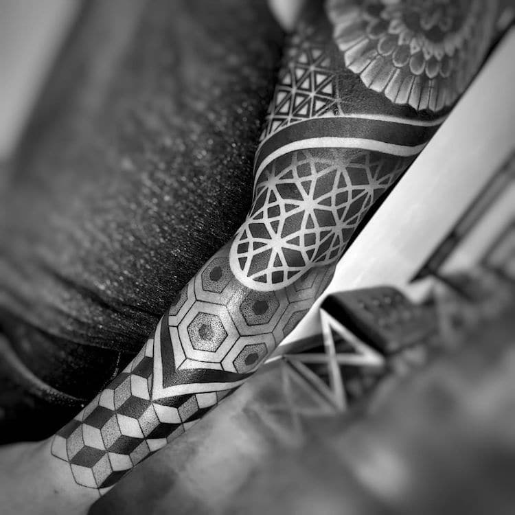 Geometric Tattoo on Arm by Matt Pehrson